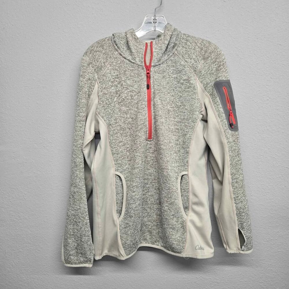 Cabela's XPG Performance Sweater Fleece‎ Quarter Zip Hoodie Gray M